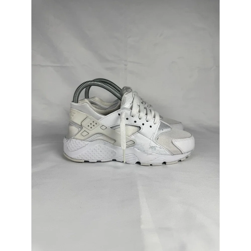 Nike Huarache Run GS 654275-110 Youth 4.5 Sneaker White Platinum Running Shoes